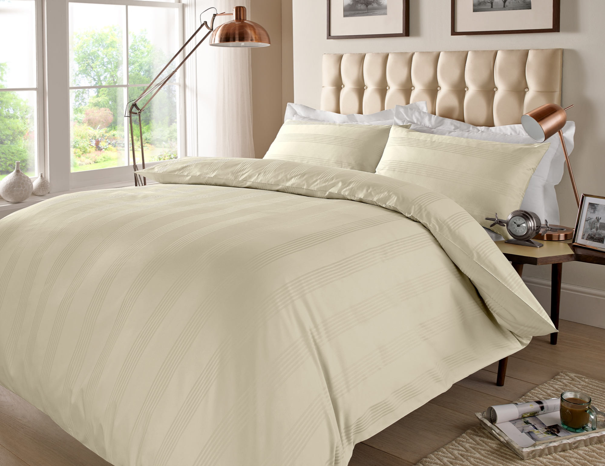 Cream Multi-Stripe Sheets — Multi-stripe Sheets, Bed Sheets by Royal Mills